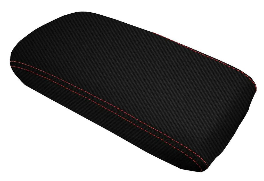 Console Lid Armrest Cover for Lexus RX350 (2010–2015) Carbon Fiber Red Stitch