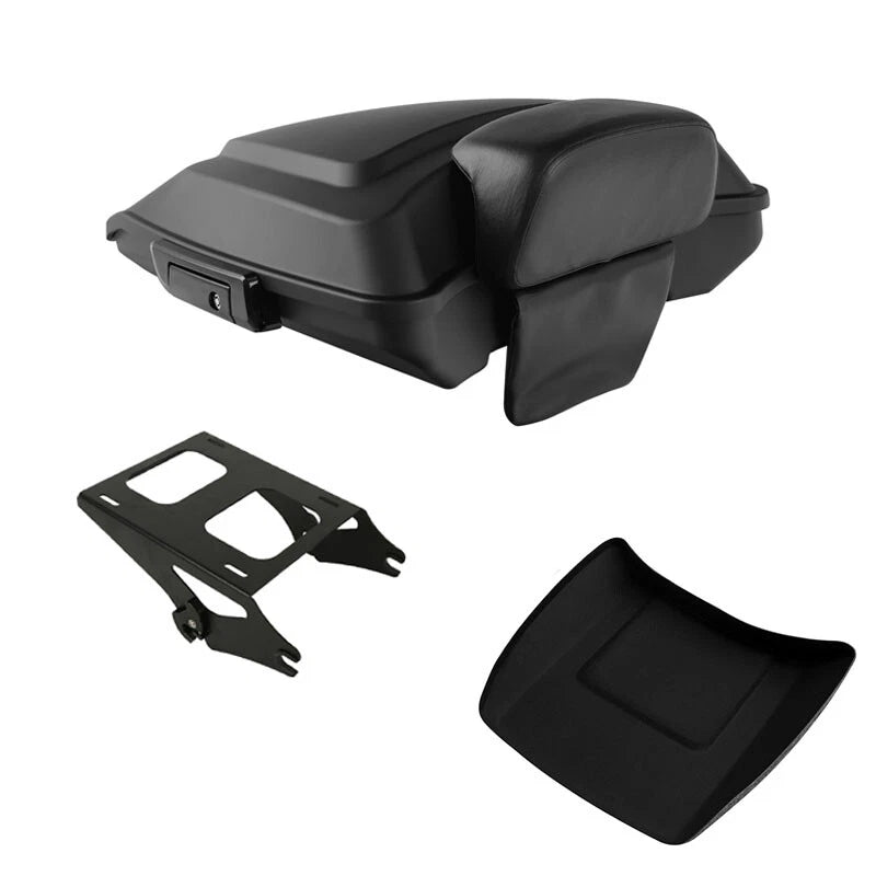 Matte Black Razor Trunk Backrest Mount Rack for Harley Street Glide (2014–2026)