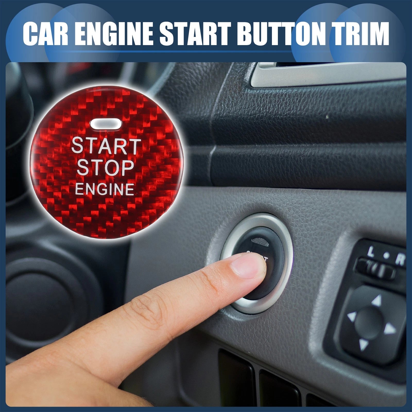 Engine Start Stop Button Cover for Mazda (Red)