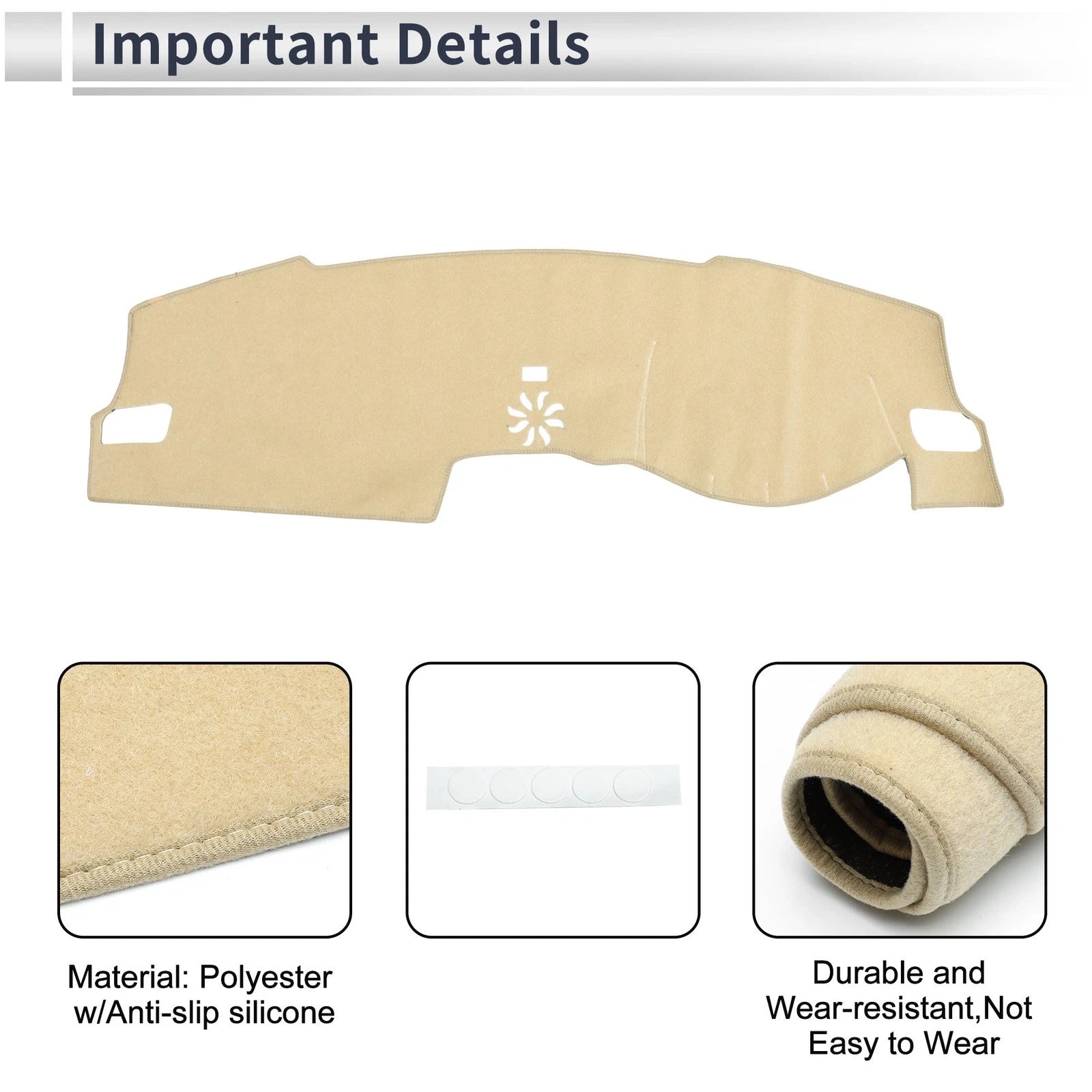 Dashboard Cover Mat for Honda Civic FL5 (2022–2024) Sun Protector Beige