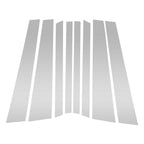 Set of 8 Door Pillar Window Trim for BMW X5 (2014–2018) Silver Tone