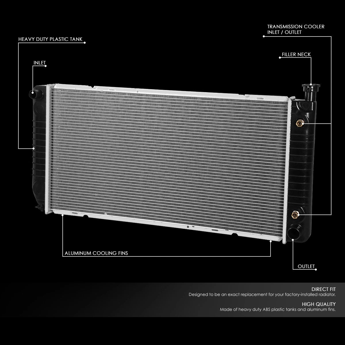 Aluminum Radiator for Chevy GMC 1500 2500 3500 Escalade (1996–2000) 2317