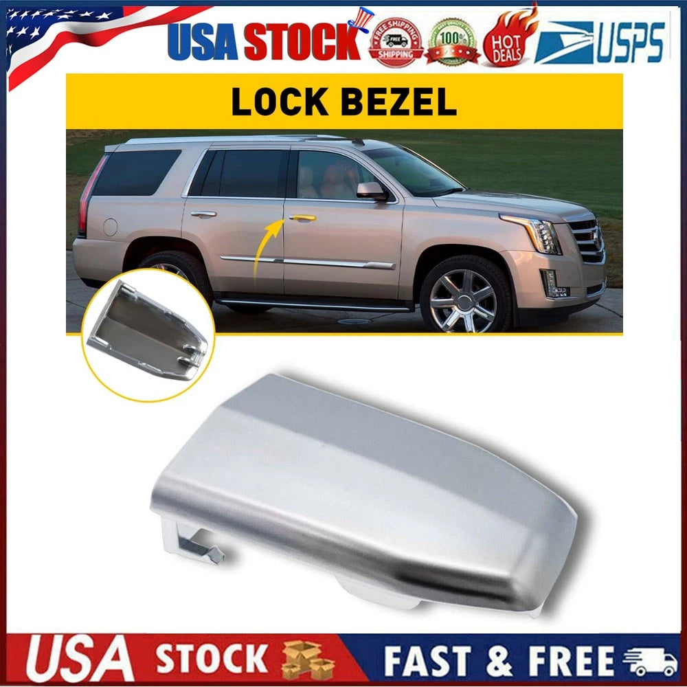 Chrome Front Door Handle Lock Cylinder Cover for Cadillac Escalade (2015â2019)