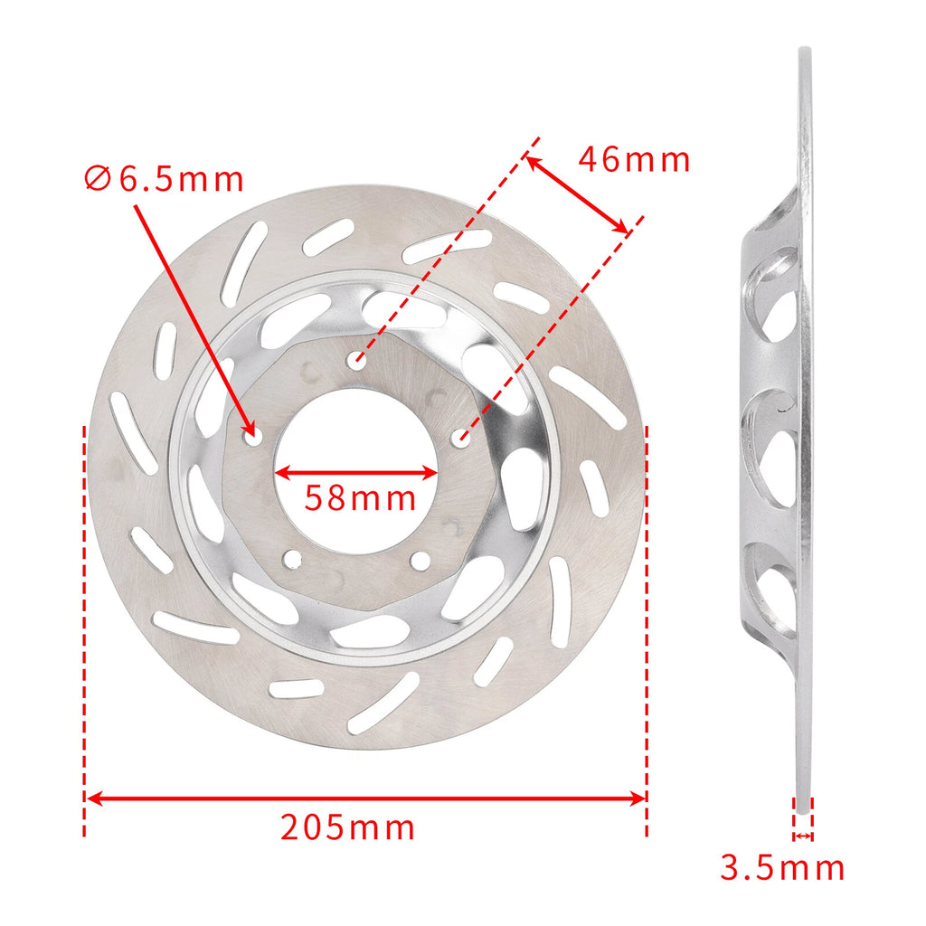 Front Solid Brake Disc Rotor 205mm for Honda CG 125 (2000–2023)