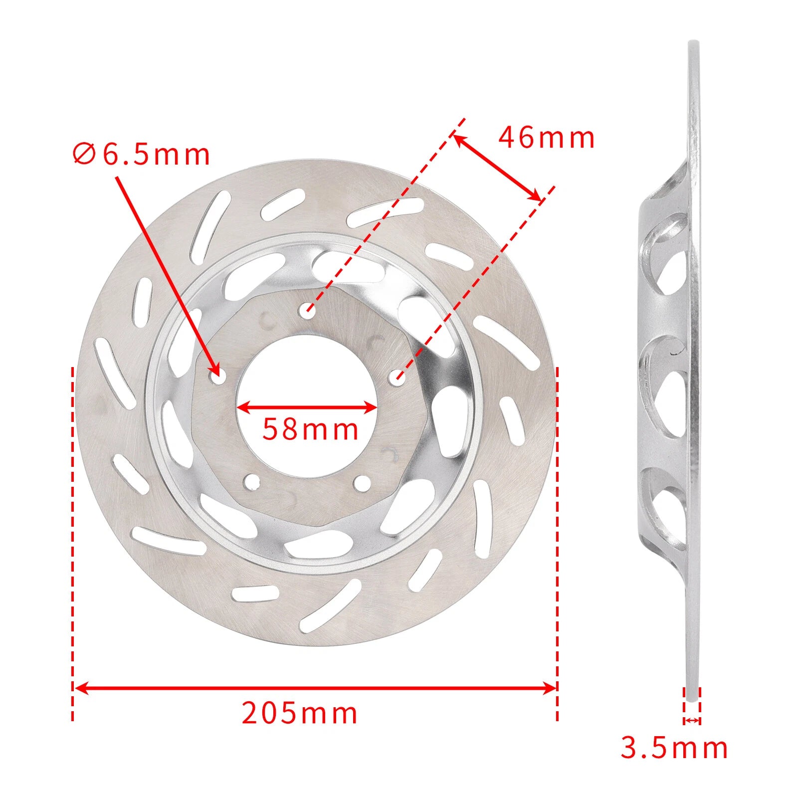 Front Solid Brake Disc Rotor 205mm for Honda CG 125 (2000–2023)
