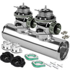 Universal Gun Metal Type-FV 2-Bolt Blow Off Valve + 2.5" Dual Port Flange Adapter