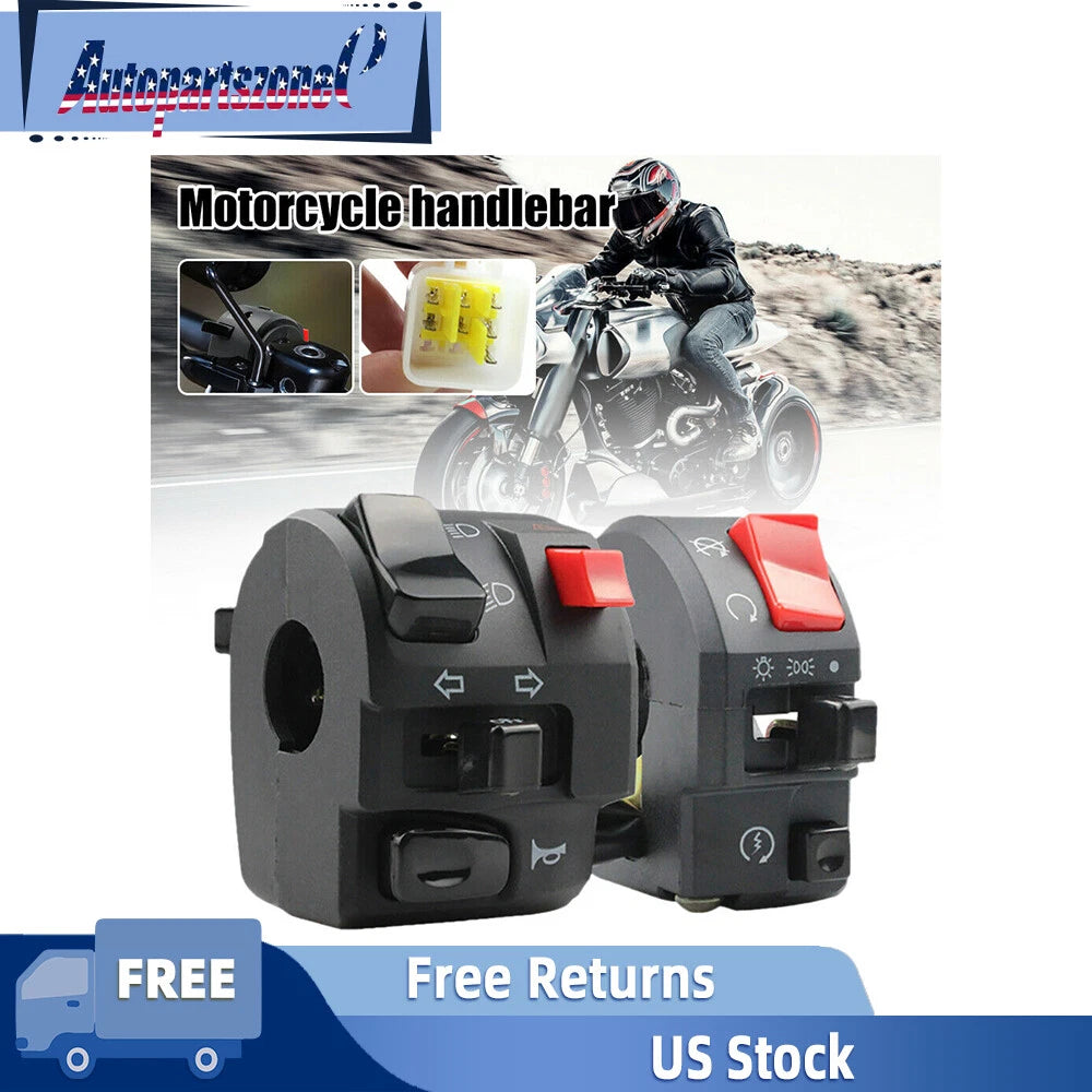 7/8" Motorcycle Handlebar Horn Button Turn Signal Fog Light Switch for