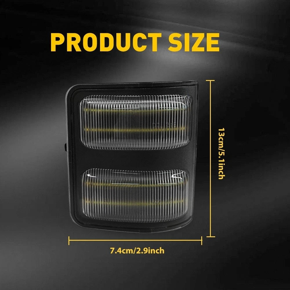 2X White LED Mirror Side Signal Light for Ford F-250 F-350 (2008–2016)