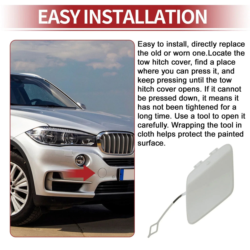 1 Pcs Rear Tow Hook Cover for BMW 428i White (2014 - 2016)