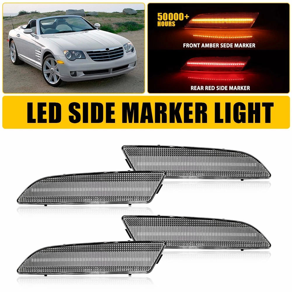 LED Front Rear Bumper Side Marker Signal Lights for Chrysler Crossfire (2004–2008)