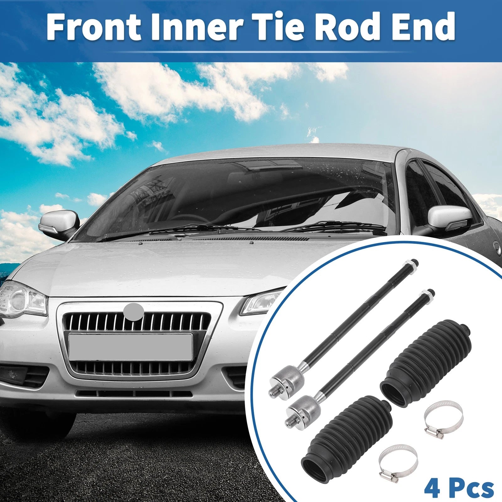 Set of 4 Front Inner Tie Rod End Links for Chrysler 300 (2011–2014) No.EV800963