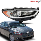 Right Side Headlight Assembly for Ford Fusion (2013–2016) Halogen Amber