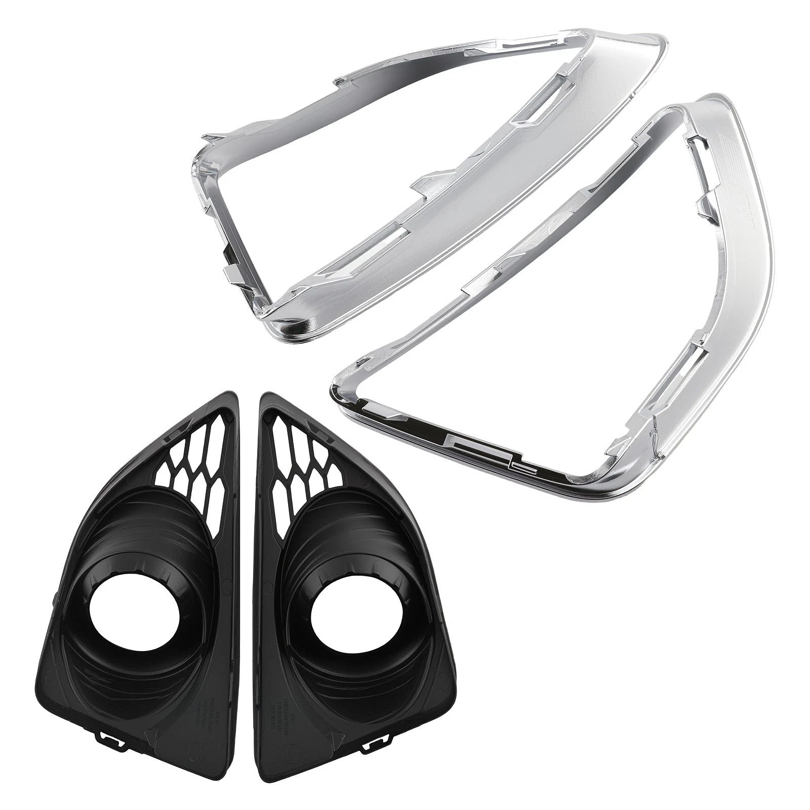 Chrome Fog Light Grille Cover for Ford Fusion (2010–2012) Driver Passenger Side