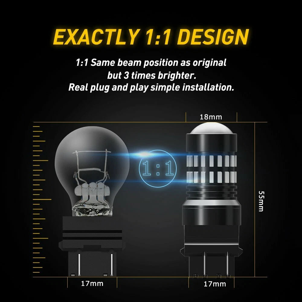 2X LED Flashing Brake Tail Turn Signal Bulb