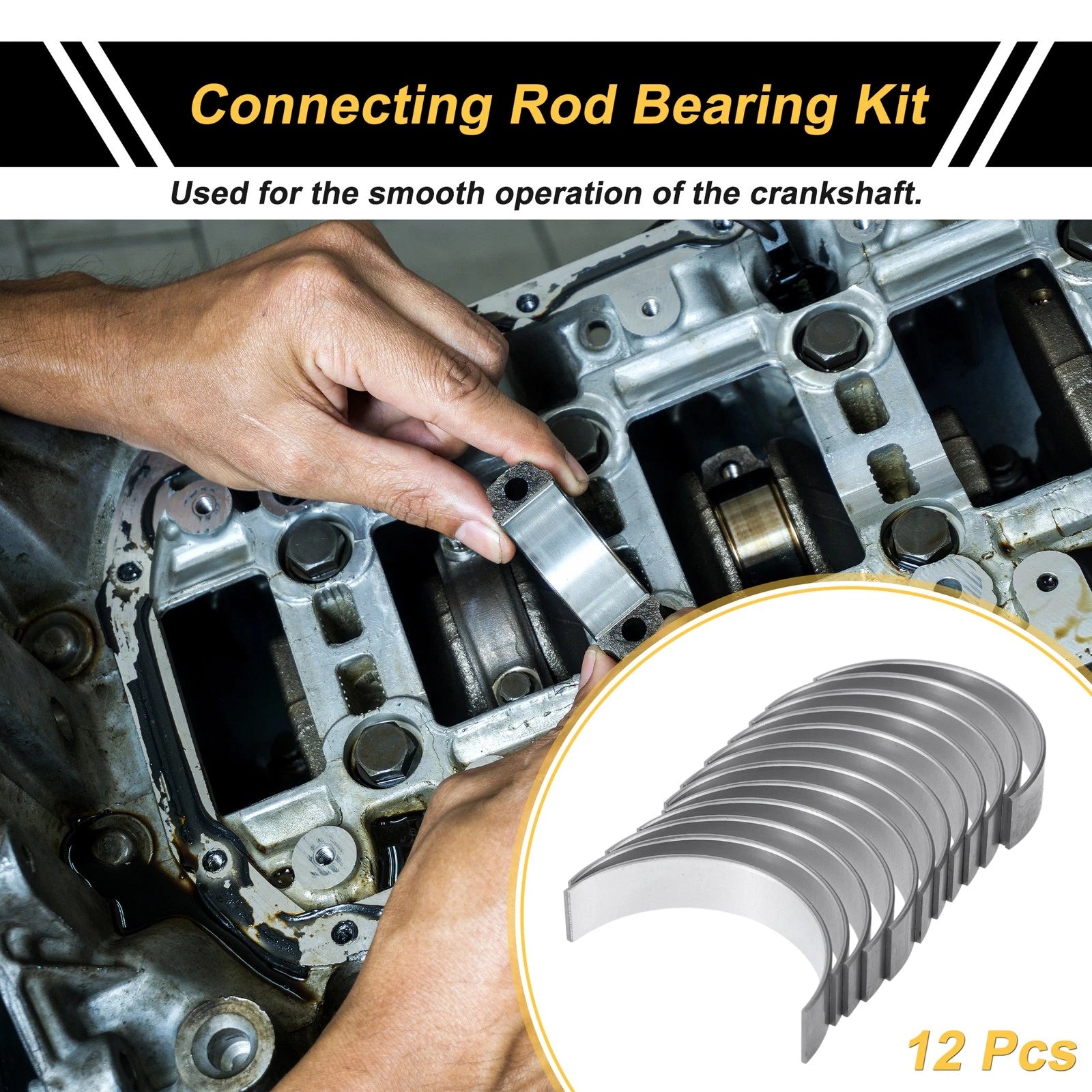 Set of 12 Connecting Rod Bearings for Toyota 4Runner (2009–2024) No.1304131090