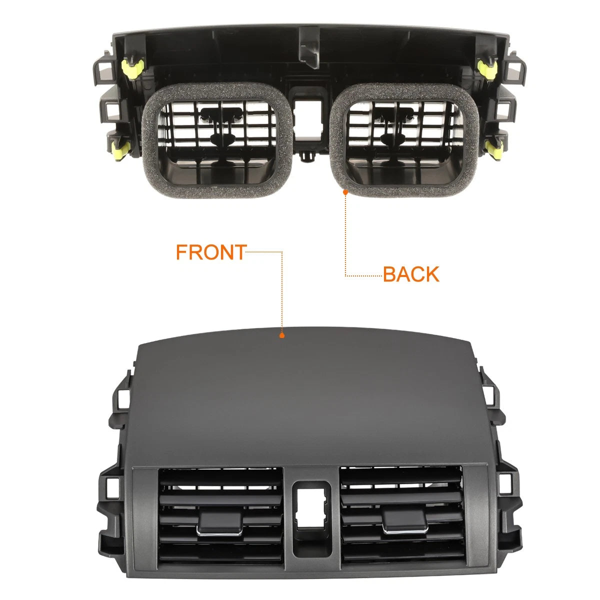 Center Dash A/C Air Vent Molded Panel Bezel Cover for Toyota Corolla (2009–2013)