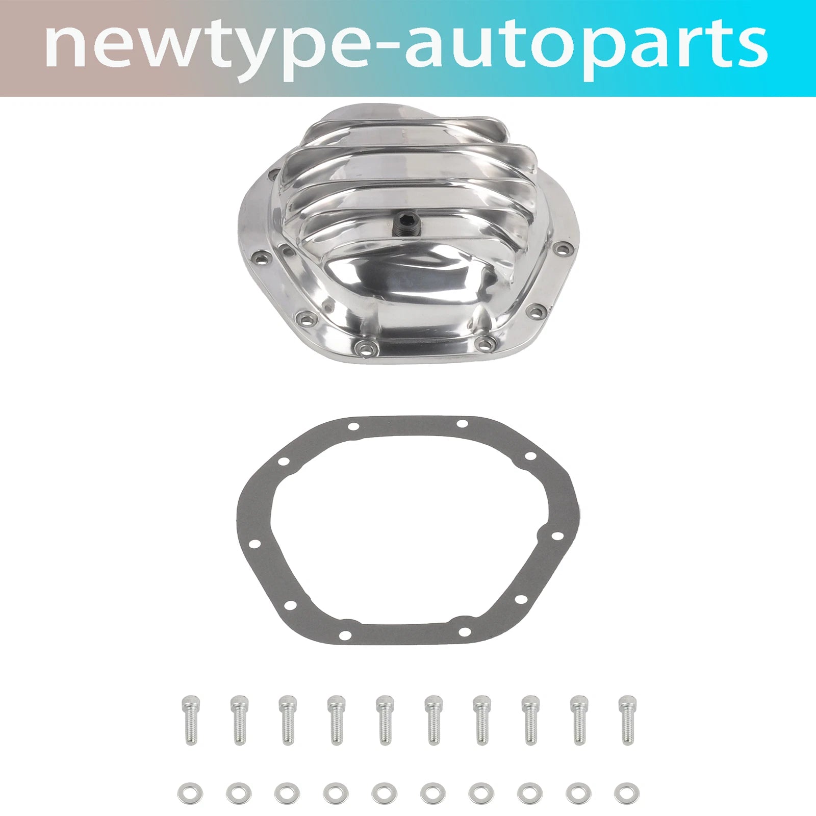 Polished Aluminum Differential Cover Kit for Chevy GM Ford Dodge Dana 44 (10 Bolt)