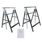 7-Speed Adjustable Height Foldable Metal Sawhorse Work Stand (440lbs Capacity)