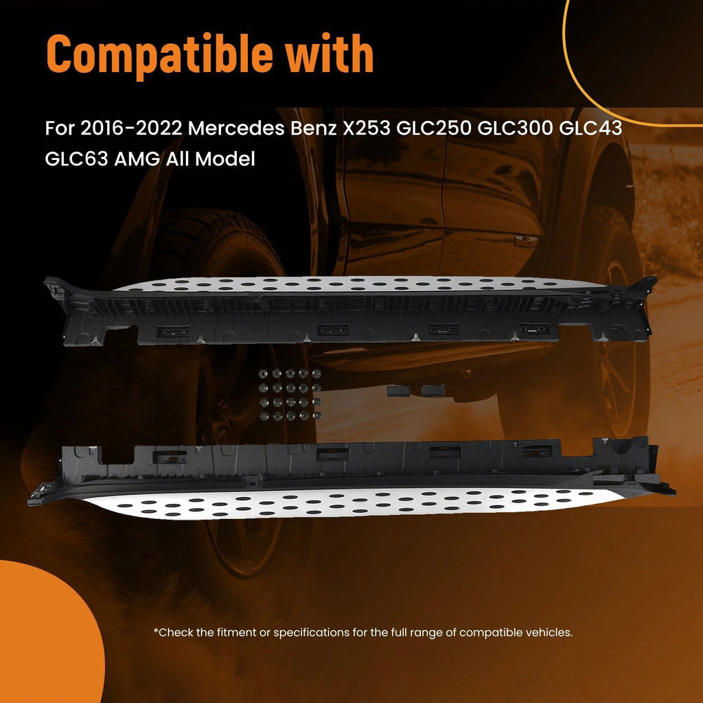 Aluminum Side Step Bars for Mercedes GLC250 GLC300 GLC43 (2016–2022)
