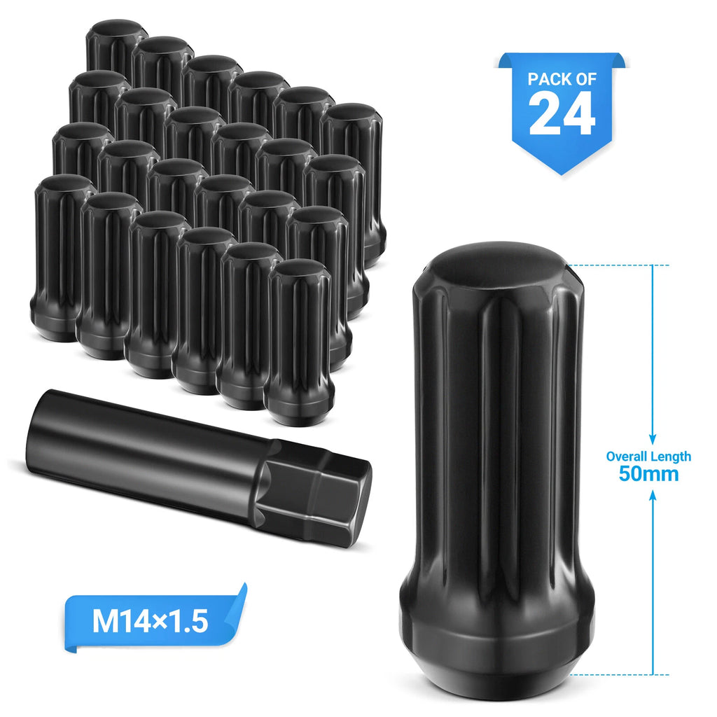 Spline Lug Nuts with Socket Key for 8 Lug Aftermarket Wheels (2014-2014)