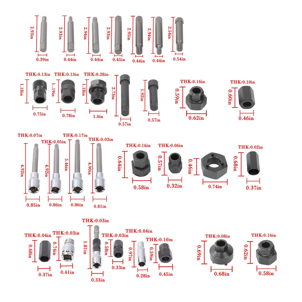 30-Piece Alternator Pulley Removal & Install Tool Kit for Auto Master