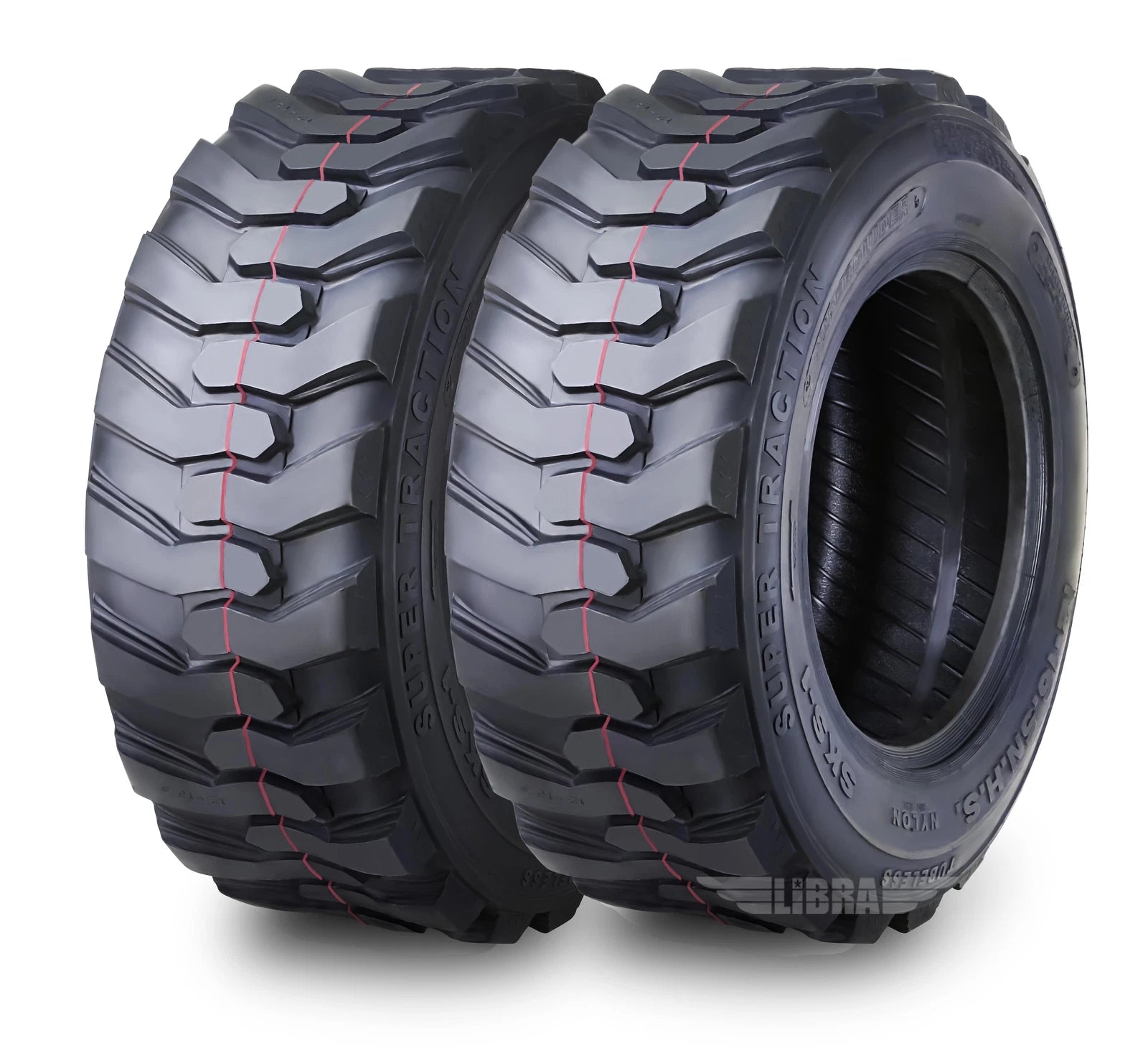 2 SuperGuider Heavy Duty Skid Steer Tires for Bobcat (12-16.5/12PR)