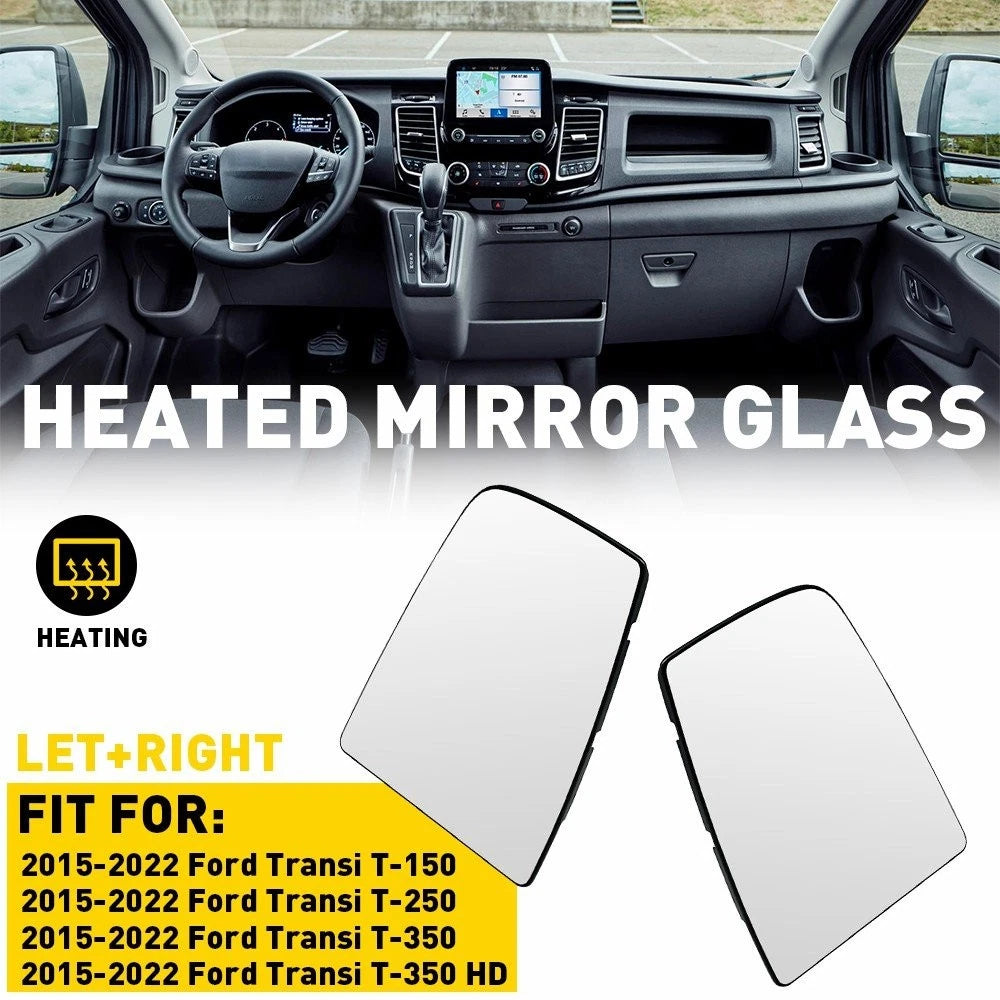 Heated Mirror Glass for Ford Transit 350 (2015–2022) Upper Left Right