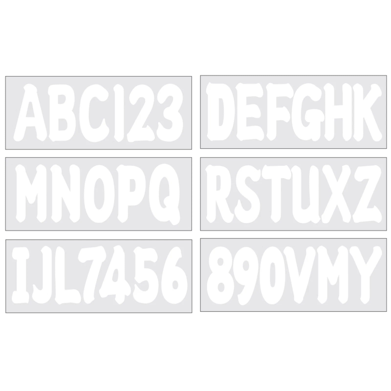 Set of 4 Personalized Boat Registration Decals A-Z & 0-9 White