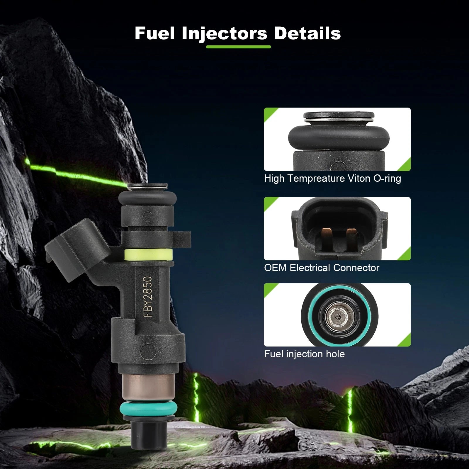 Set of 4 Fuel Injectors for Chevrolet City Express 2015–2018 (19316252)