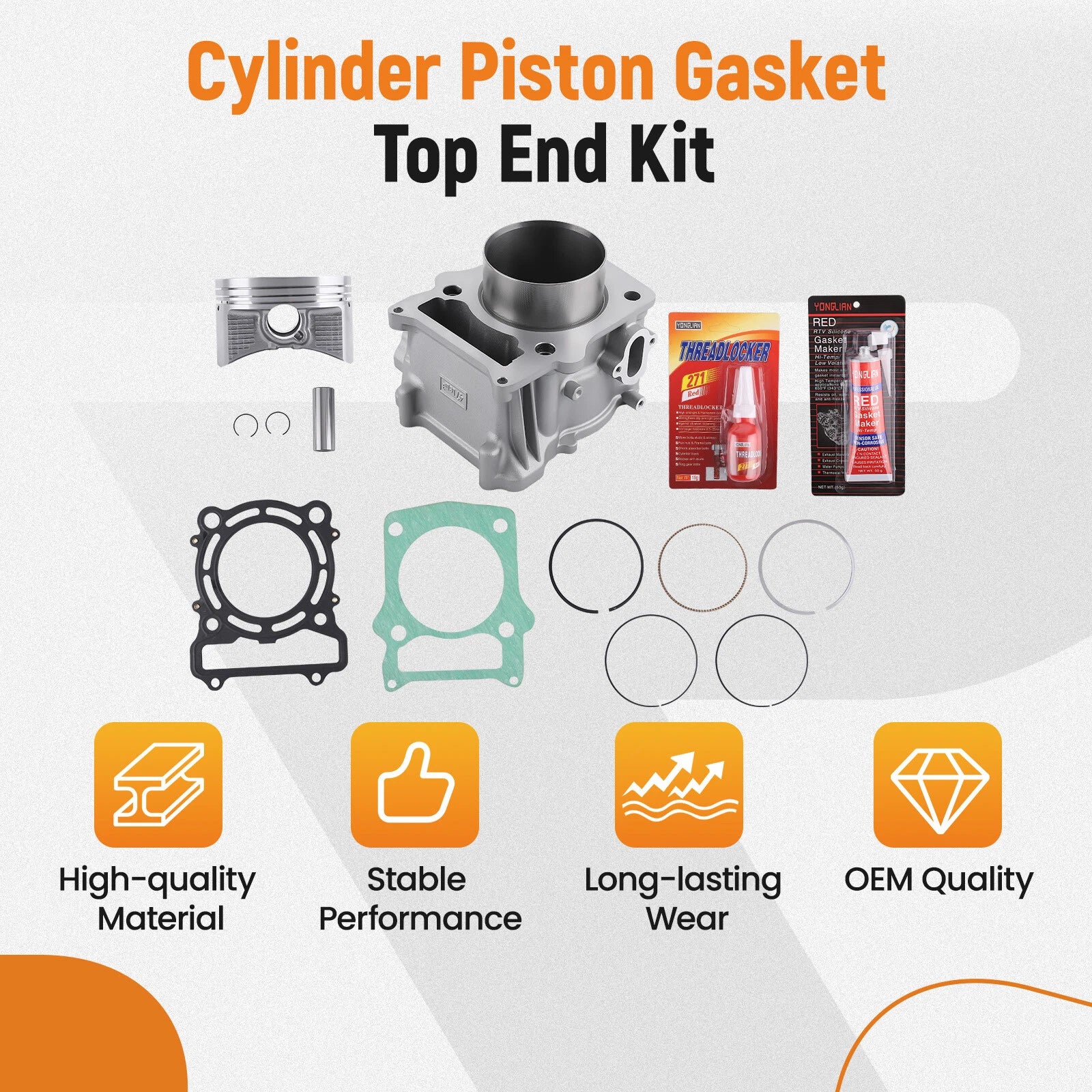 Cylinder Piston Top End Kit for HiSUN UTV ATV 500 (HS, YS, TSC, MASSIMO, MSU, BENNCHE)