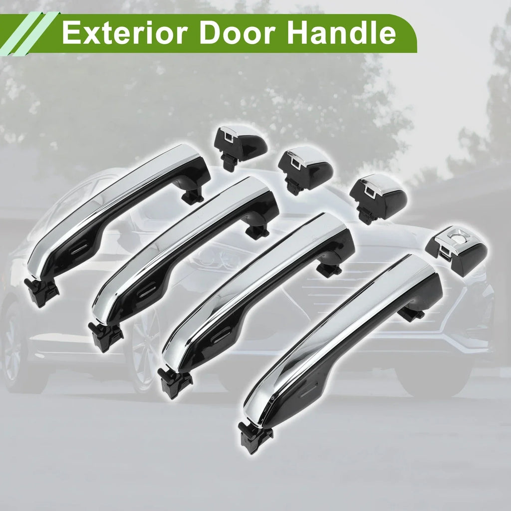 Exterior Door Handle Set for Toyota Lexus GX460 Black Silver Tone (2010-2023)