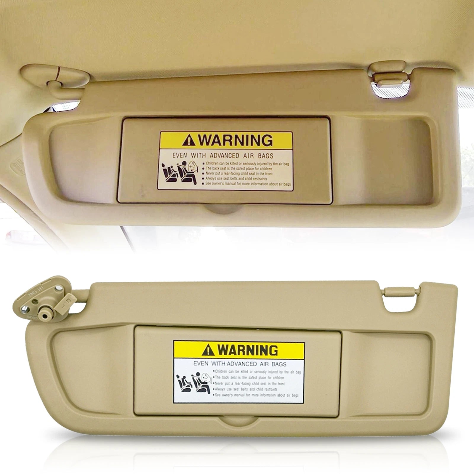 Left Side Sun Visor for Honda Civic (2006-2008) Pearl Ivory