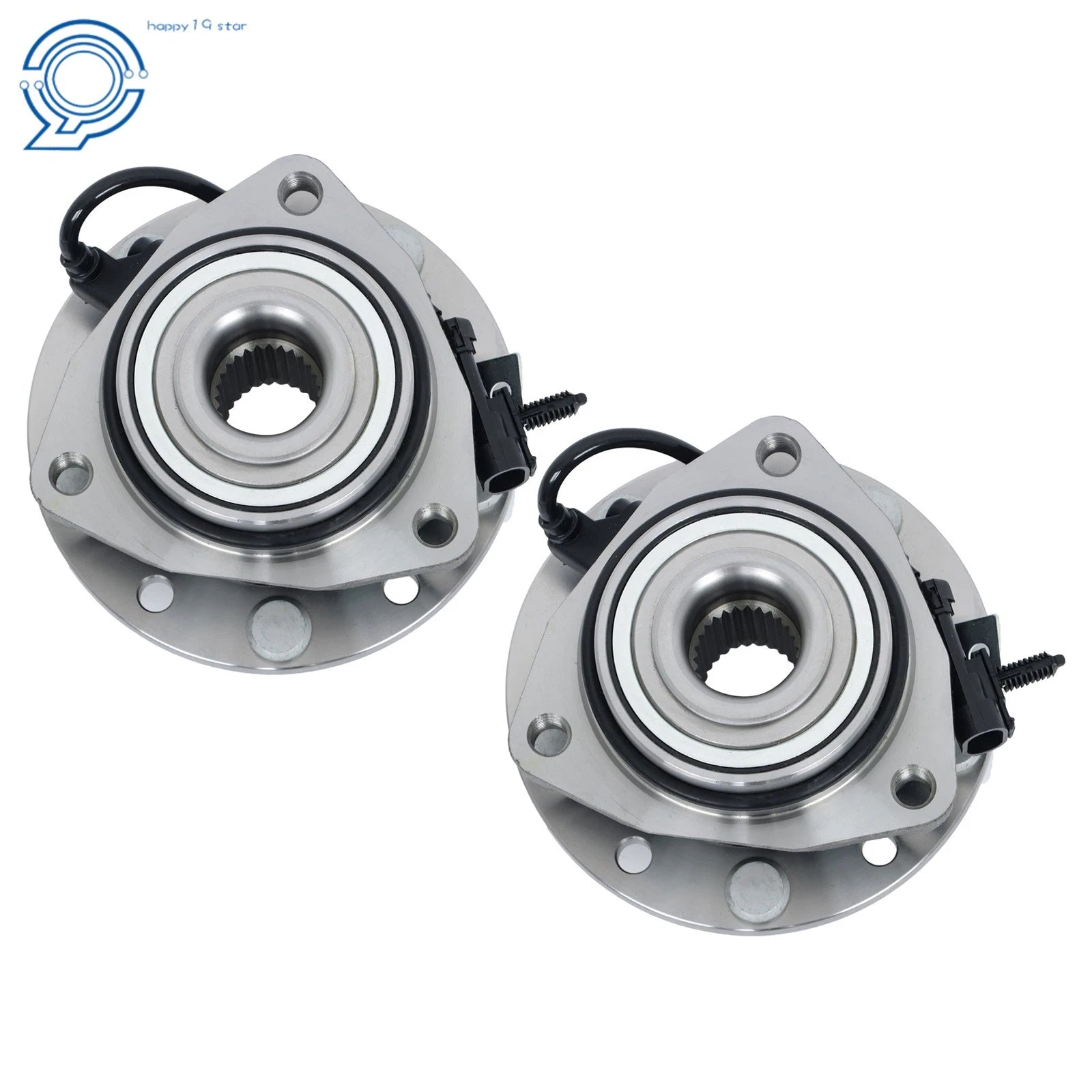 Pair Front Wheel Hub & Bearing for Chevy Blazer S10 GMC Jimmy (1997–2005) 4x4