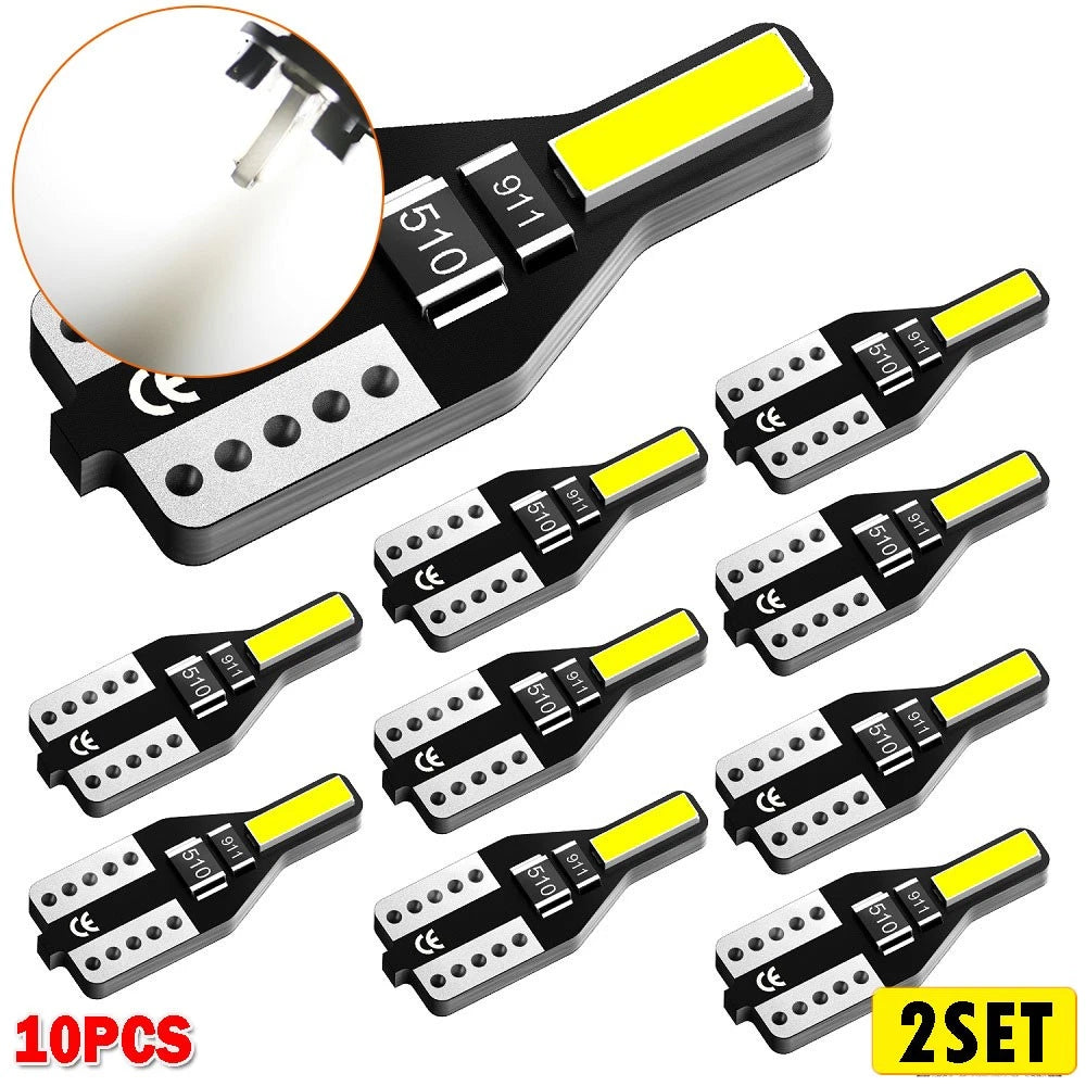 20x T10 LED Canbus Error Free Bulbs for Car (W5W, 501)