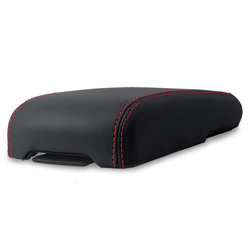 Leather Console Armrest Cover for Chevrolet Colorado (1995–2005) Red Stitch