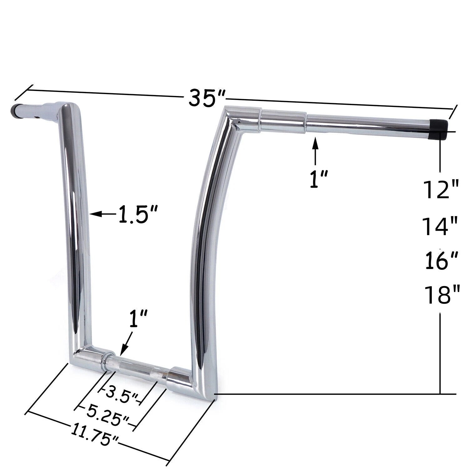 Ape Fat Hanger Handlebar for Harley Softail Dyna FLS FXDB FLD (2012–2018)
