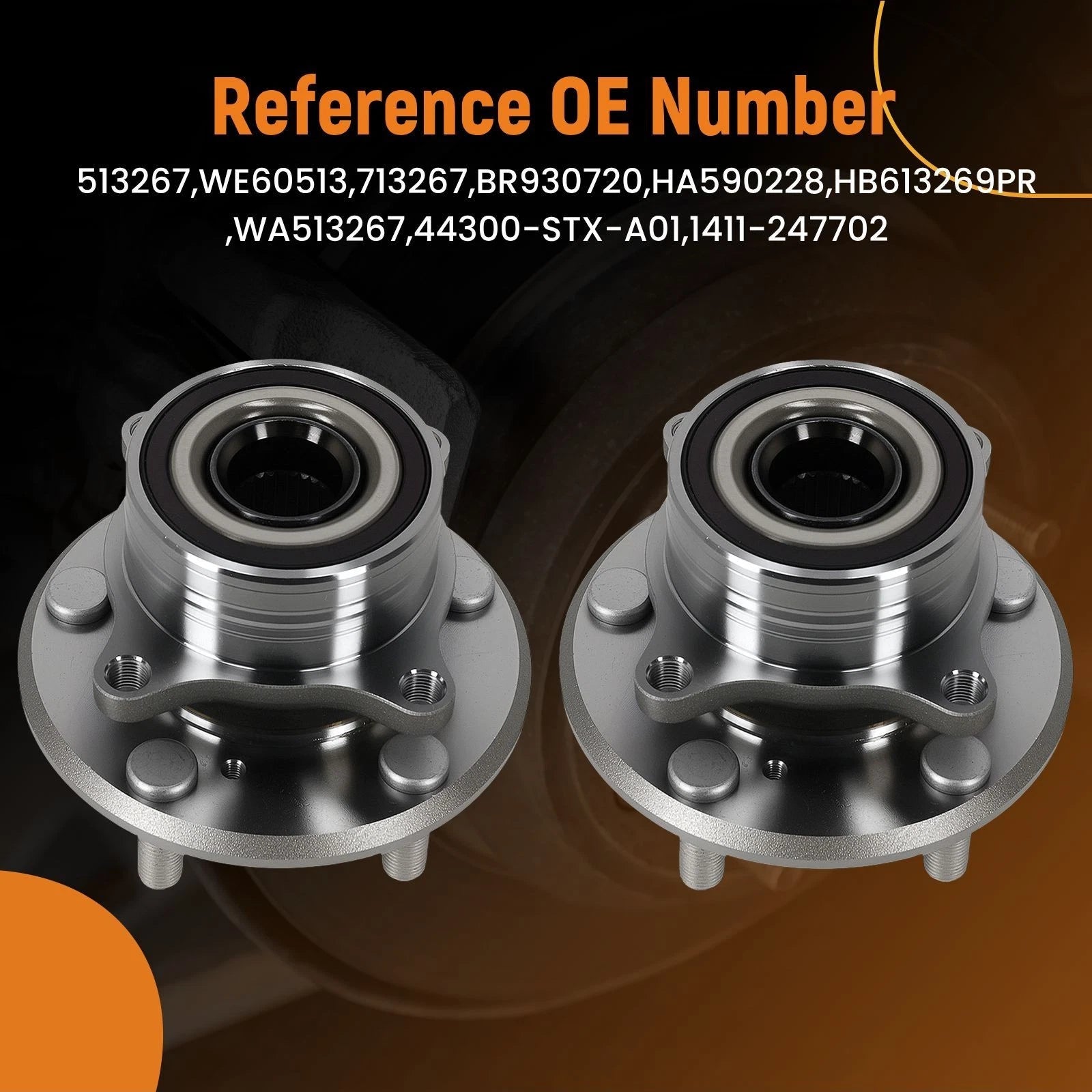 2pc Front Wheel Hub & Bearing Kit for Acura MDX ZDX Honda Pilot (2007–2015) 513267