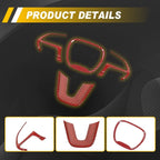 Red Carbon Fiber Interior Steering Wheel Trim for Dodge Challenger (2015–2023) EPY