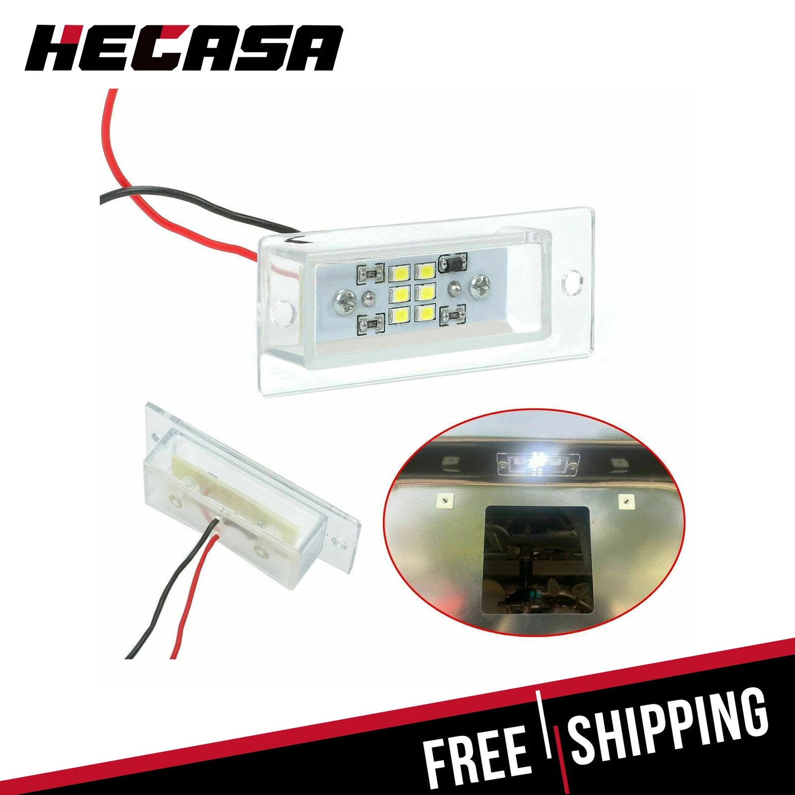 Universal Rear Roll Pan License Plate Light for Dodge Ford Chevy GMC