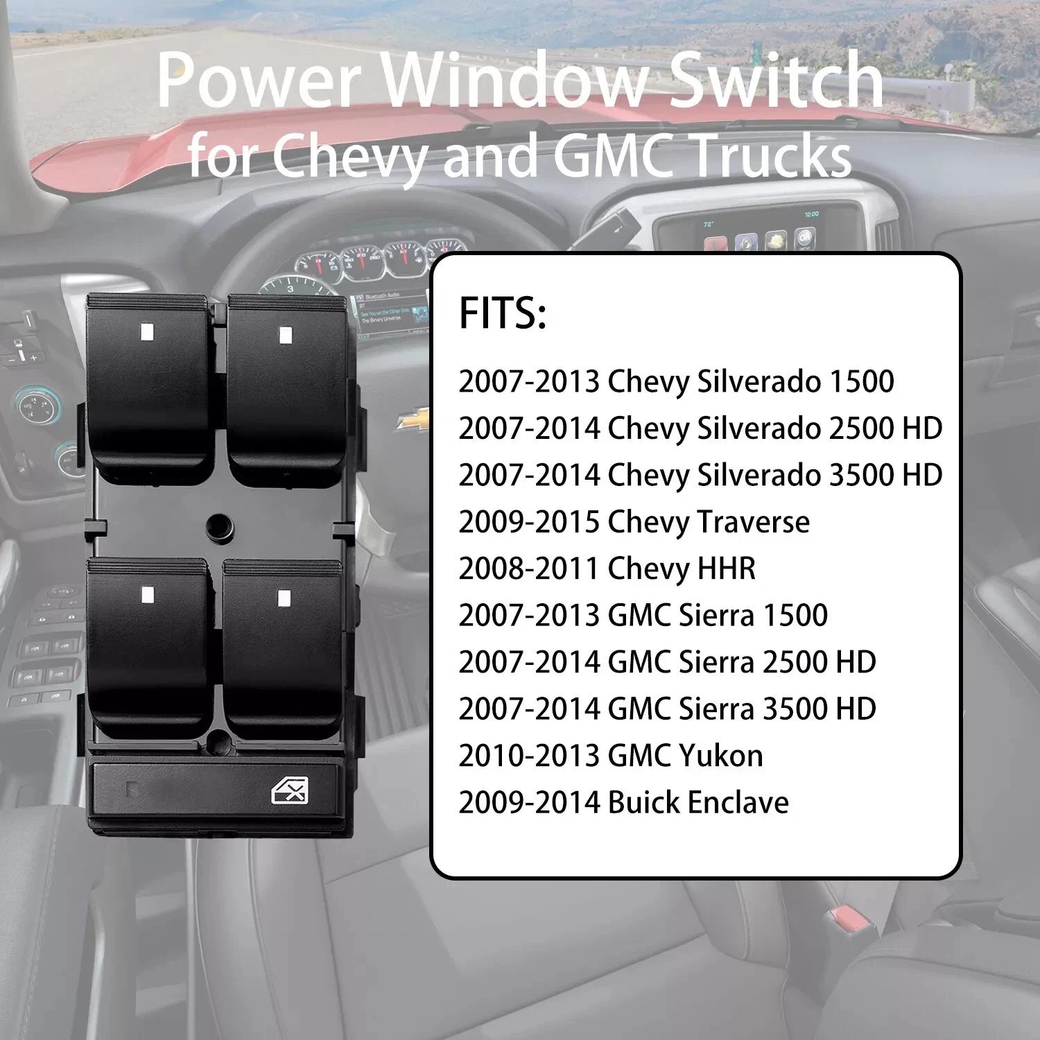 Power Window Control Switch for Chevy Silverado GMC Sierra (2007-2015)