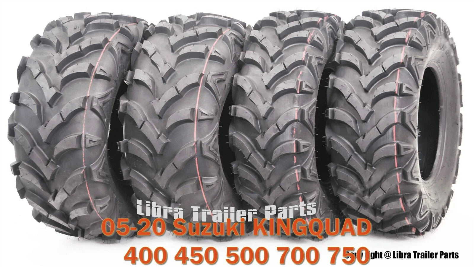 Set of 2 Solid Mud Tires for Suzuki KingQuad 400 450 500 700 750 (2005–2020)