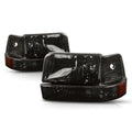 Smoked Housing Headlight & Amber Corner Signal Lamps for Ford F150/F250/F350 (1992–1996)