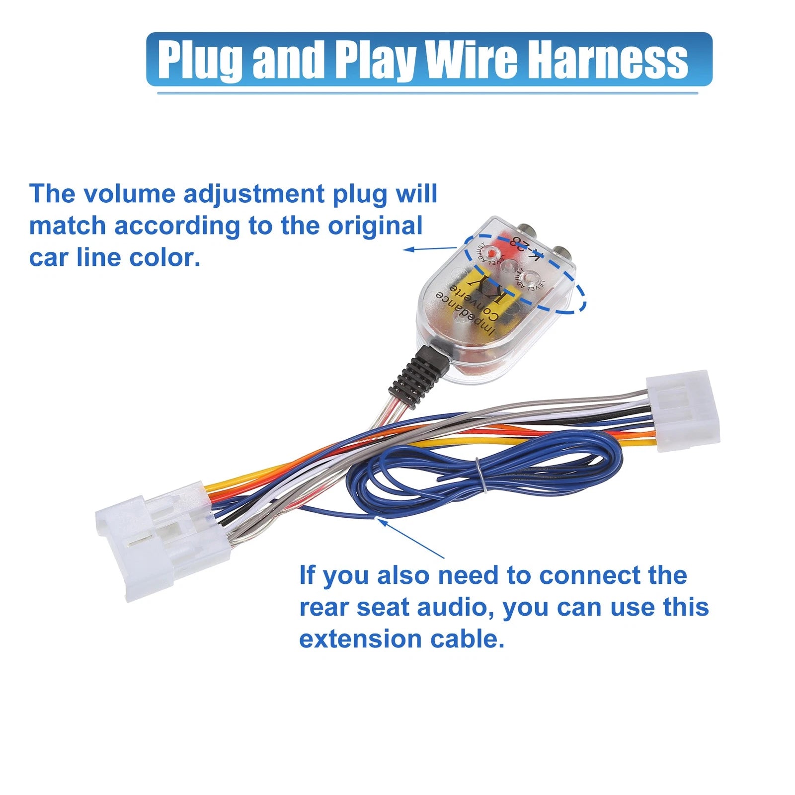 Set of 1 Radio Amp Subwoofer Amplifier Plug Play Wire Harness for Toyota Pickup (1989–1995)