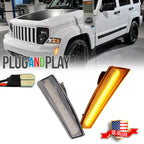 Clear Lens Amber LED Side Marker Lights for Jeep Liberty (2008–2012)