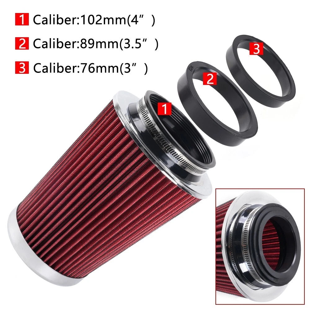 High Flow Performance Cold Air Intake Filter for 3" 3.5" 4" Inlet 9" Tall