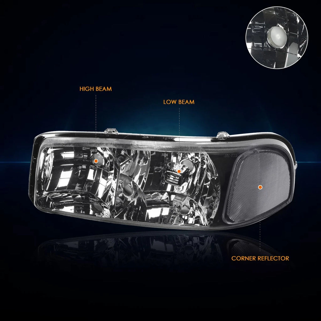 Left Side Headlight for Chevy Trax (2015–2016) Chrome Housing Amber Corner