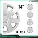 Set of 4 Hub Caps for R14 Tire & Rim (14") Silver