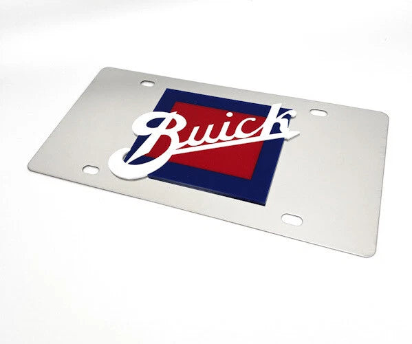 Premium Chrome Stainless License Plate for Buick Retro Logo (2005–2015)