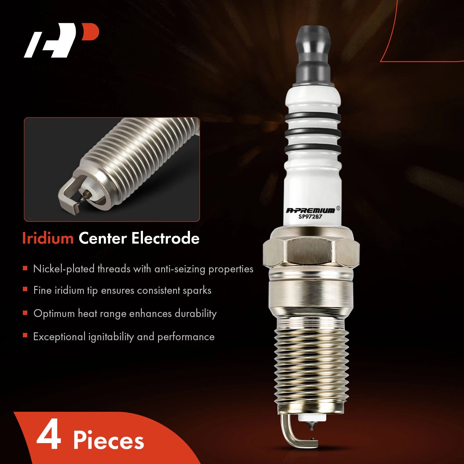 Set of 4 Iridium Platinum Spark Plugs for Ford Escape (2005–2008)