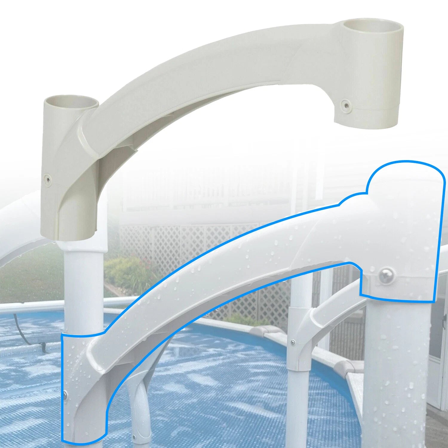 Handrail for BiltMor Above Ground Swimming Pool Step (1PC) White